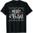 thumbnail image 1 of Merry and Bright Christmas Light Matching Family Xmas Pajama T-Shirt, 1 of 4