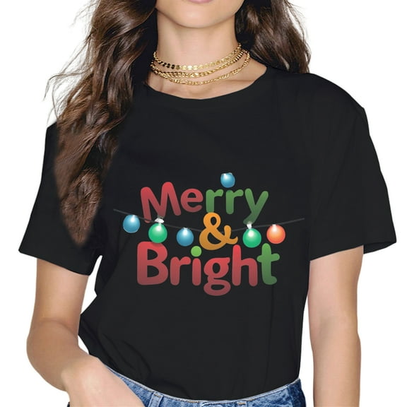Merry and Bright Shirt Cute Christmas Holiday T-Shirt