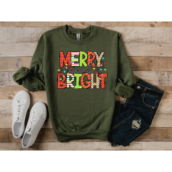 Merry and Bright T-Shirt,Christmas Lights Shirt,Christmas Gift,Holiday Gift,Holiday Lights