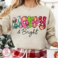 thumbnail image 1 of Merry and Bright T-Shirt, Coquette Christmas Tee, Brushstroke Holiday Shirt, Holly Jolly Graphic Tee, Christmas Tree T-Shirt, 1 of 5
