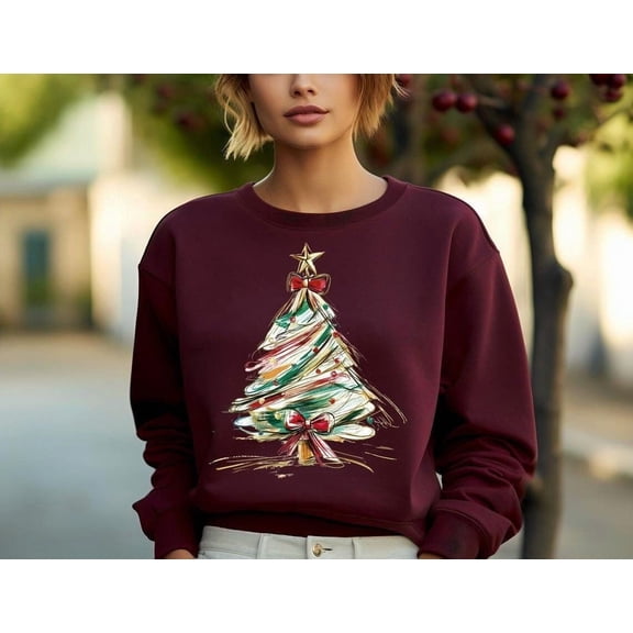 Merry and Bright Trees, Women's Christmas T-Shirt, Womans Holiday Shirt, Christmas Gift,Ch