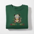 thumbnail image 1 of Merry and Chaotic Opossum Embroidered Sweatshirt, Christmas Lights Possum Shirt, Funny Holiday Animal Crewneck Gift, 1 of 4