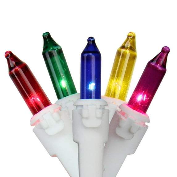CC Christmas Decor Mini Christmas Lights - Multi Color - 36.75ft White Wire - 50ct - Set of 2