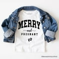 thumbnail image 1 of Merry and Pregnant T‑Shirt, Baby Announcement Christmas Tee for New Mom, 1 of 10