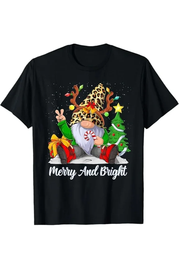Merry and bright christmas gnome family pajamas matching Unisex T-Shirt