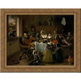 thumbnail image 1 of Merry family 24x20 Gold Ornate Wood Framed Canvas Art by Jan Steen, 1 of 2