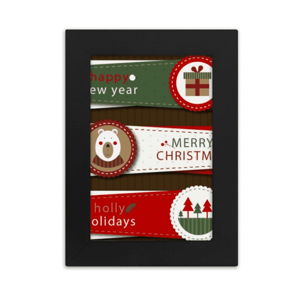 Merry mas Colorful Board Illustration Desktop Photo Frame Picture Display Art Painting Exhibit