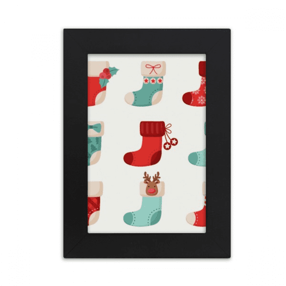 Merry mas Colorful Sock Illustration Desktop Photo Frame Picture Display Art Painting Exhibit