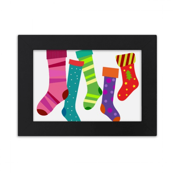Merry mas Colorful Stockings Illustration Desktop Photo Frame Ornaments Picture Art Painting