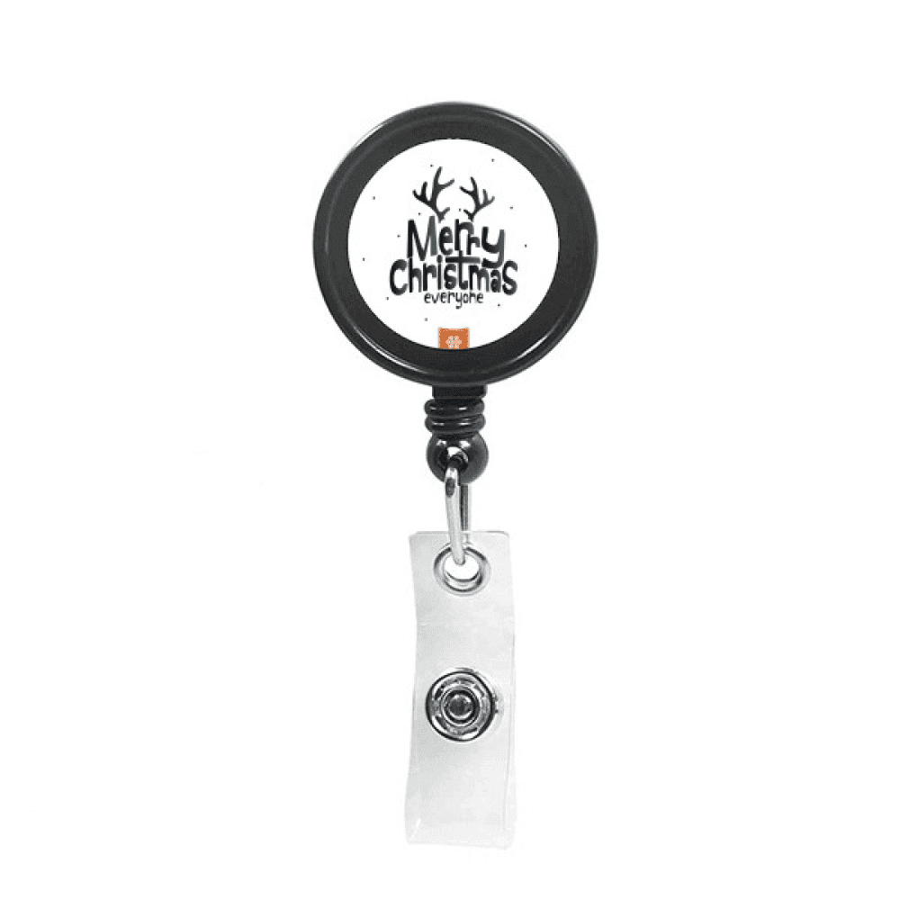 Merry mas Reindeer Cartoon Pattern Retractable Keychain Badge Holder ID Badge