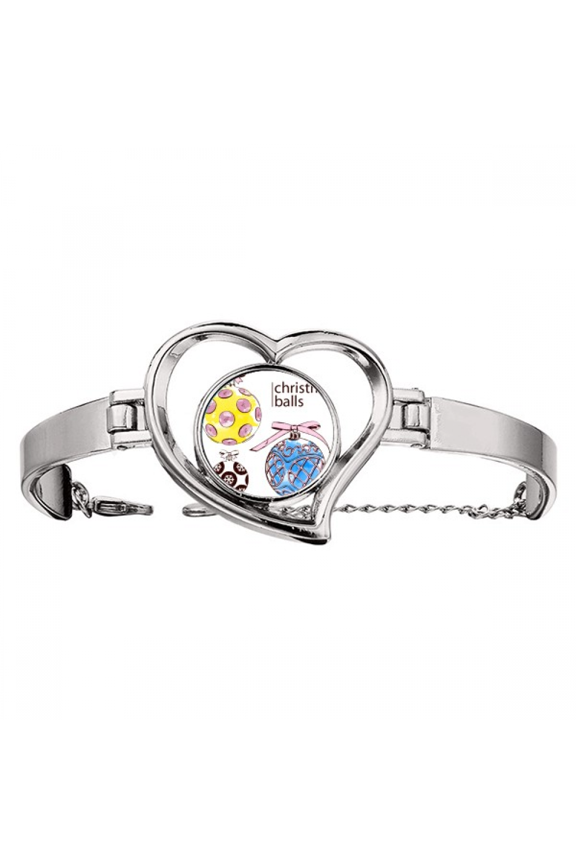Merry mas Round Candy Pattern Bracelet Heart Jewelry Wire Bangle