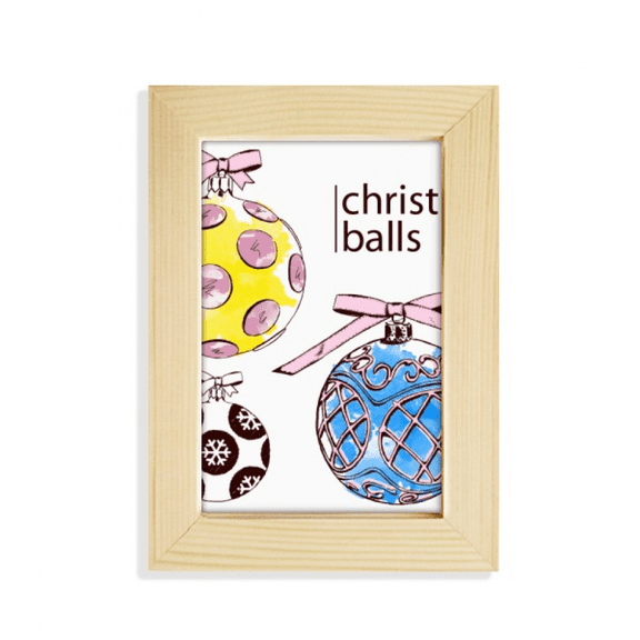 Merry mas Round Candy Pattern Desktop Display Photo Frame Picture Art Painting 5x7 inch