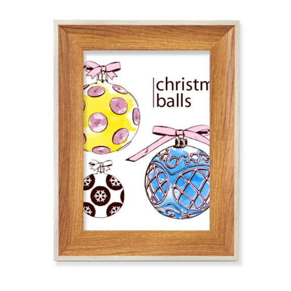 Merry mas Round Candy Pattern Desktop Wooden Photo Frame Display Picture Art Painting Multiple Sets