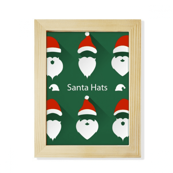 Merry mas Santa Claus Portrait Desktop Adorn Photo Frame Display Art Painting Wooden