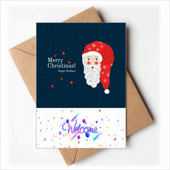 Merry mas Santa Claus Welcome Back Greeting Cards Envelopes Blank