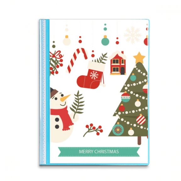 Merry mas Snowman Pattern Book Sheet Protectors Portfolio Binder Folder