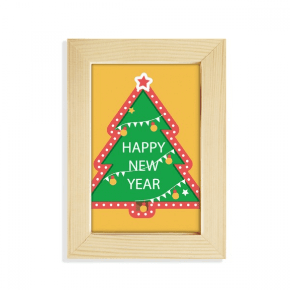 Merry mas Tree Cartoon Portrait Desktop Display Photo Frame Picture Art Painting 5x7 inch