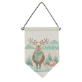 thumbnail image 1 of Merry mas Tree Reindeer Illustration Canvas Flag Hanging Wall Art Decor Banner, 1 of 3