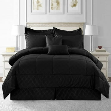 MerryHome 10-Piece Black Comforter Set, Luruxy Soft Bed in a Bag Queen Size