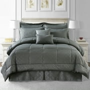 MerryHome 8-Piece Gray Comforter Set, Luruxy Soft Bed in a Bag Twin Size