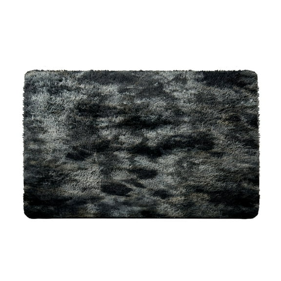 MerryHome Soft Plush Faux Fur Area Rug 3x5 Feet, Luxury Rectangular Fuzzy Carpet, Black