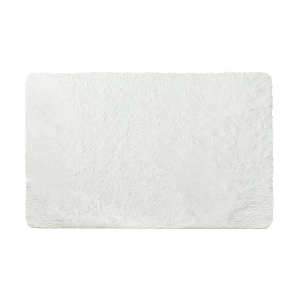 MerryHome Soft Plush Faux Fur Area Rug 3x5 Feet, Luxury Rectangular Fuzzy Carpet, White