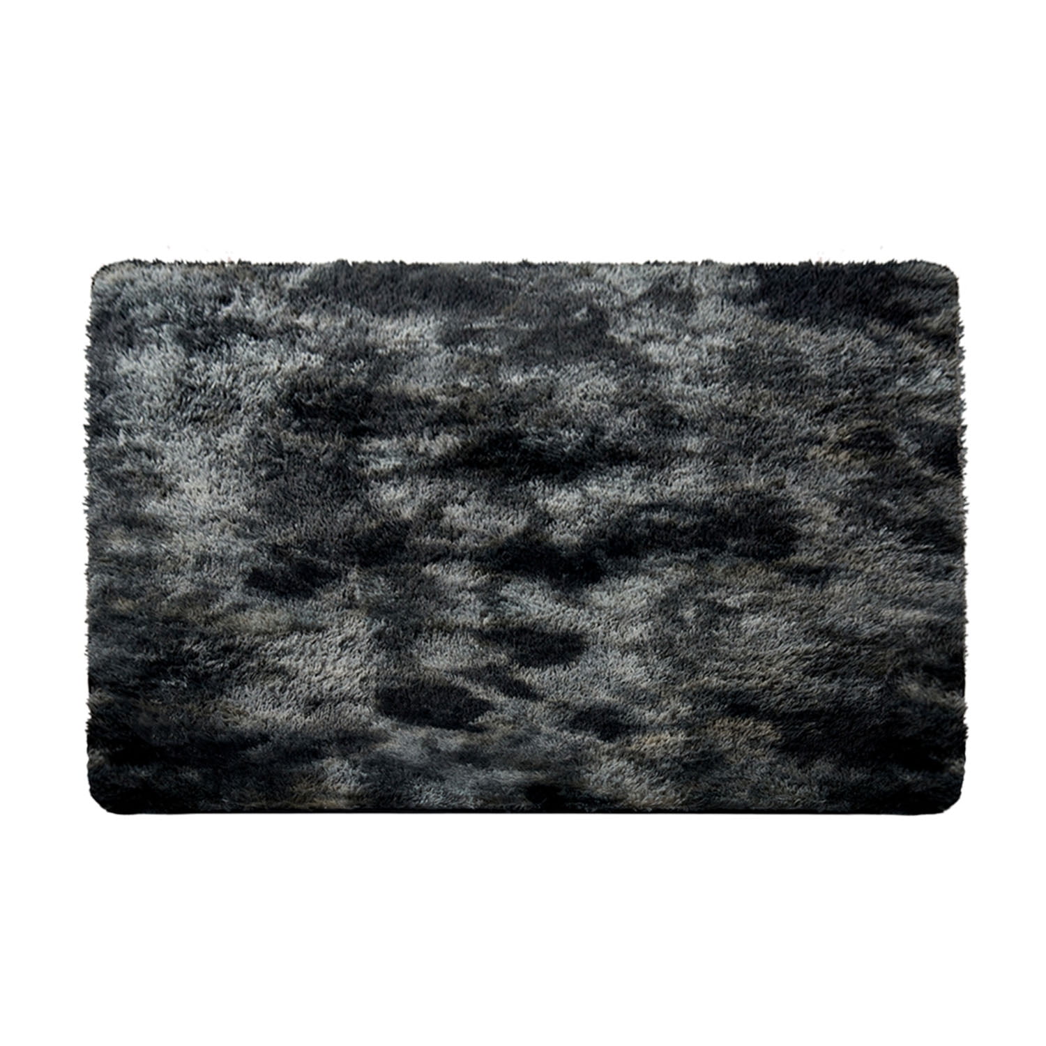 MerryHome Soft Plush Faux Fur Area Rug 5x7 Feet, Luxury Rectangular Fuzzy Carpet, Black