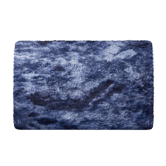 MerryHome Soft Plush Faux Fur Area Rug 5x7 Feet, Luxury Rectangular Fuzzy Carpet, Navy