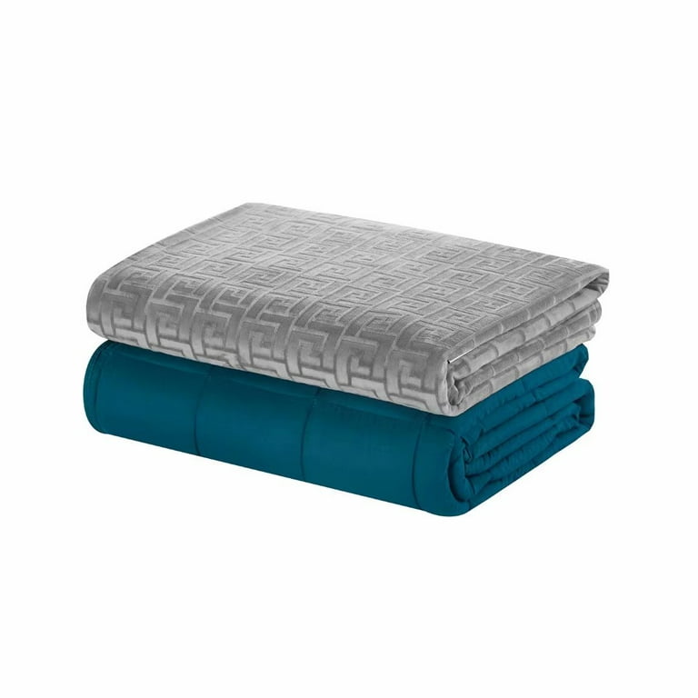 MerryLife Weighted Blanket 15 lbs 48 X 72 Twin Size Duvet Cover Removable Glass Beads Filling Heavy Blanket Teal Blue Walmart