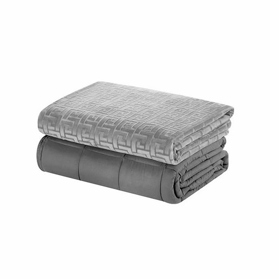 MerryLife Weighted Blanket 20 lbs 60" X 80" Queen Size | Duvet Cover Removable | Glass Beads Filling Heavy Blanket Grey