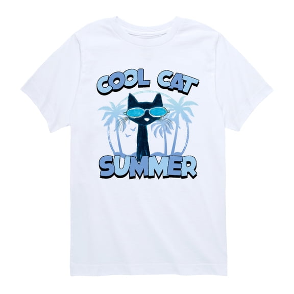MerryMakers - Cool Cat Summer Ptc - Youth Boys Short Sleeve Graphic T-Shirt