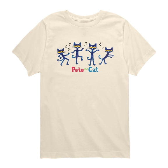MerryMakers - Pete The Cat Dance - Youth Boys Short Sleeve Graphic T-Shirt