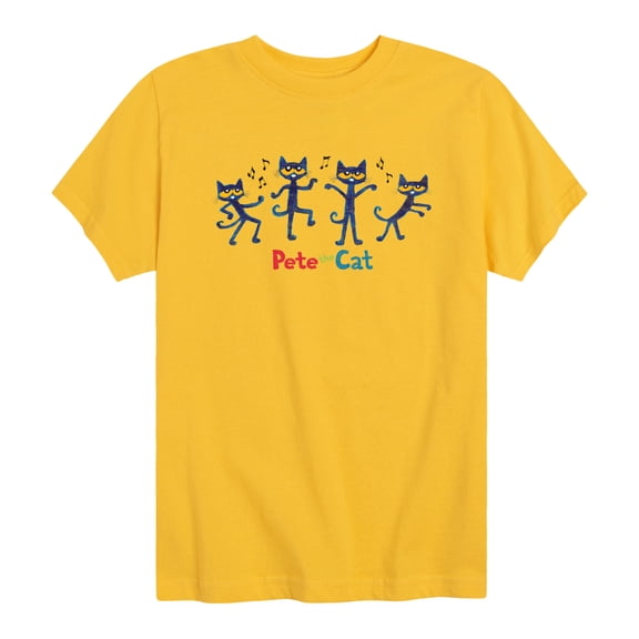 MerryMakers - Pete The Cat Dance - Youth Boys Short Sleeve Graphic T-Shirt