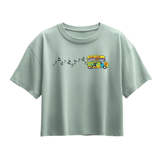 MerryMakers - Ptc Bus Horizontal Chest Girls' Short Sleeve Boxy Graphic T-Shirt