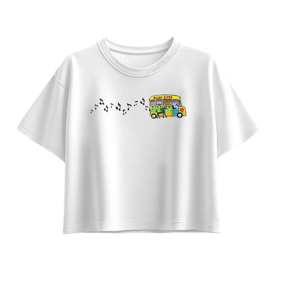 MerryMakers - Ptc Bus Horizontal Chest Girls' Short Sleeve Boxy Graphic T-Shirt