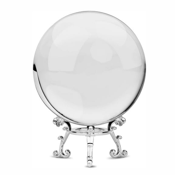 MerryNine 80mm/3.15inch Clear Crystal Ball with Stand, K9 Crystal Photograph Ball, Handcrafted Paperweight for Home Party Decor Photography Accessory