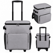 Merryhome Cooler with Wheels, 60-Can 40 Qt Rolling Cart Soft Cooler Bag, Foldable Leak-Proof Cold Retention Cooler for Camping, Beach, Grocery