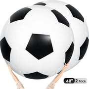 Merryhome Giant Beach Ball Inflatable, 40 Inflatable Soccer Ball - Blow Up Large Inflatable Beach Ball for Pool Parties, Themed Birthdays, Beach Events, Summer Party Decorations, 2 Pack
