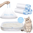 thumbnail image 1 of Merryhome Cat Litter Box Liners - 60 Count Jumbo Drawstring Cat Litter Bags, Extra Thick Litter Pan Liners Heavy Duty 25" x 15", 1 of 9