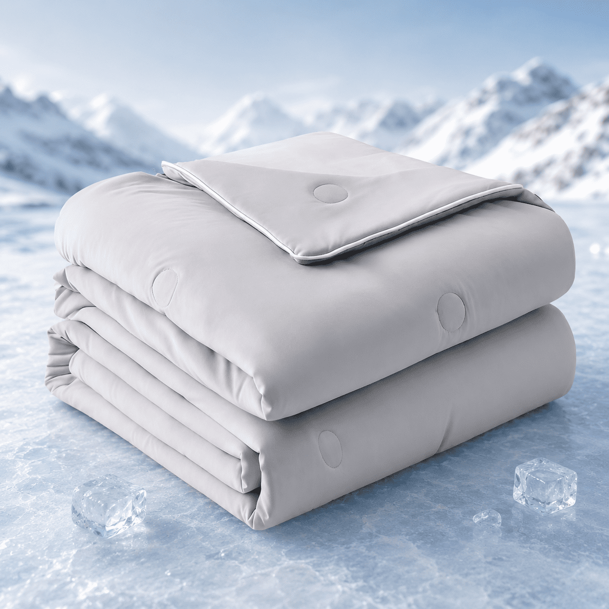 Merryhome Cooling Comforter Twin 66x86 in, Ultra Soft Lightweight All Season Comforter, Breathable Cooling Blanket for Hot Sleepers, Gray