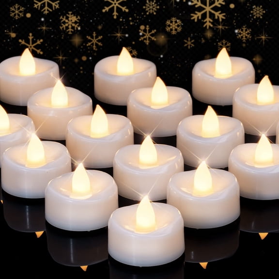 Merrynight LED Flameless Tealight Candles, Battery Operated, Realistic Flickering, Long-Lasting 200 Hours, 100-Count, 1.5 x 1.25 Inch