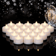 Merrynights LED Flameless Realistic Battery Operated Tealight Candles, Long-Lasting, 36-Pack, 1.5 in D x 1.25 in H
