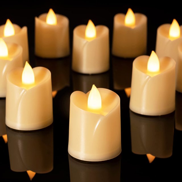 Merrynights 24Pack Flameless Flickering Led Votive Tealight Candles