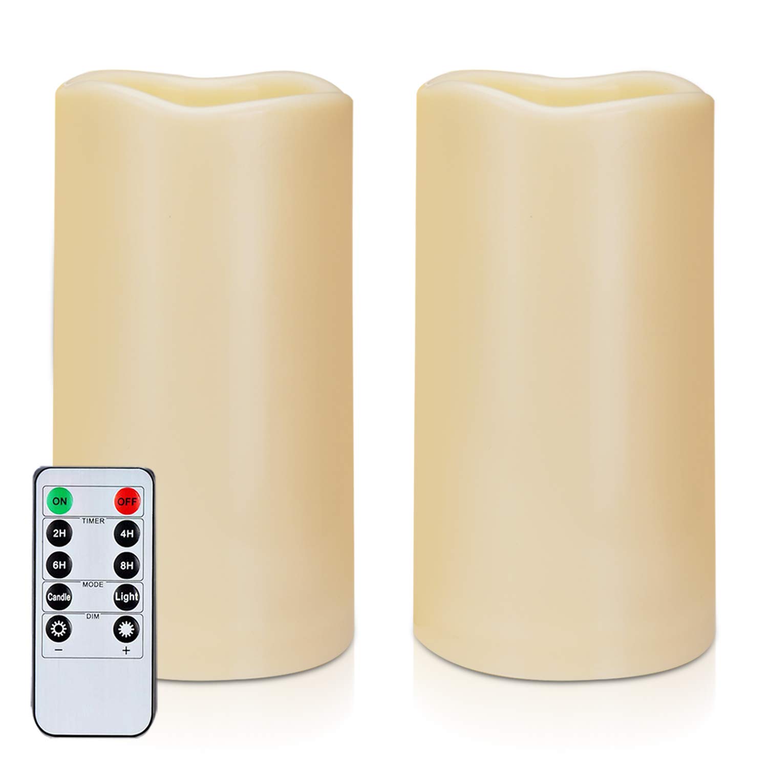Waterproof Outdoor Flameless LED Candles with Remote and Timer