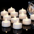 thumbnail image 1 of Merrynight LED Candles, Tea Lights Candles Battery Operated Bulk, 24-Pack Long-Lasting 200 Hours Flameless Tealight Candles, Realistic Tea Lights for Halloween Christmas Wedding, 1.5'' D X 1.25'' H, 1 of 12
