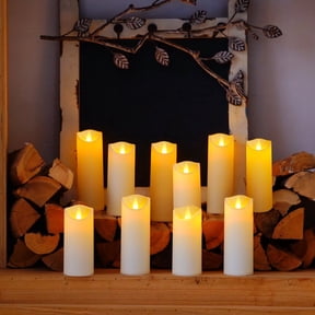 Merrynights Flameless Candles LED Battery Operated with Remote Timers Frosted Plastic, Set of 10