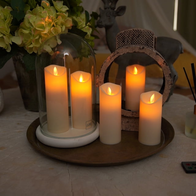 Merrynights Flameless Candles, Moving Flame, Flickering Battery