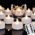thumbnail image 1 of Merrynights Remote Candles, 12PCS Flameless Tea Lights Candles Battery Operated with Timer, 400+Hours Remote Control LED Tea Lights Votive Candles for Holiday Table Centerpieces Decor, 1 of 7
