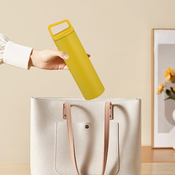 Merryso 16 oz Wide Mouth Vacuum Insulated Sports Bottle - 304 Stainless Steel BPA-Free, Leakproof Sweatproof, 6-12H Heat/Cold Retention for Gym Hiking Camping, Yellow