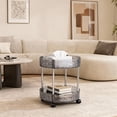 thumbnail image 1 of Merryso 2-Tier Rolling Cart, Transparent Plastic - Kitchen & Bathroom Storage Organizer, 13.77x12x12in, 1 of 6